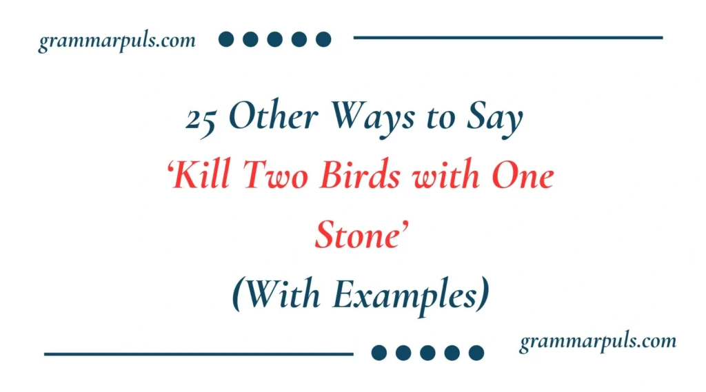 Other Ways to Say Kill Two Birds with One Stone